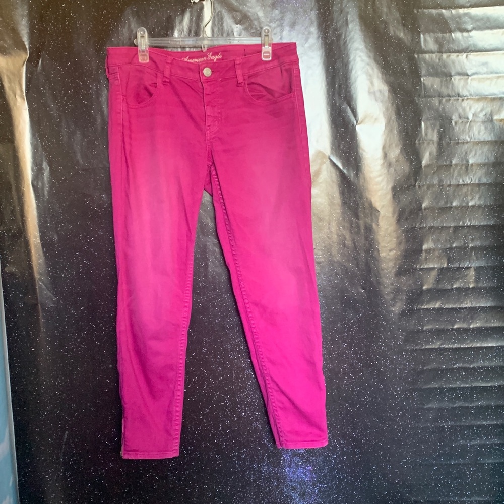 American Eagle- Hot Pink Jeggings size 12